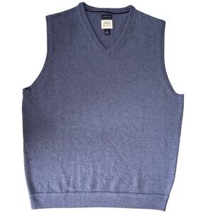 JWN John W. Nordstrom 100% Italian Merino Wool Sweater Vest Grandpa Gray Men L